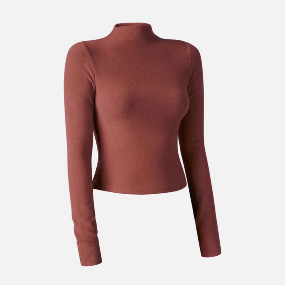 OGL Move Thermal Brushed Mock Neck Crop Top